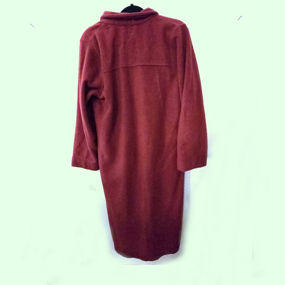 L.L.Bean Fleece Robe Red Size Medium - Picture 4 of 5